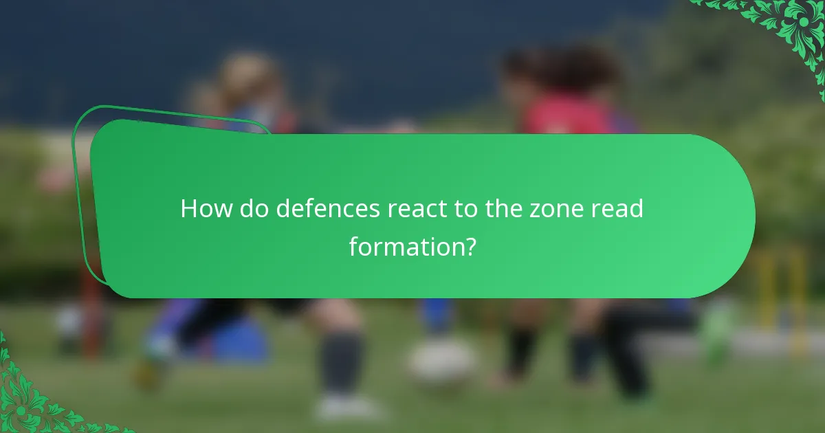 How do defences react to the zone read formation?