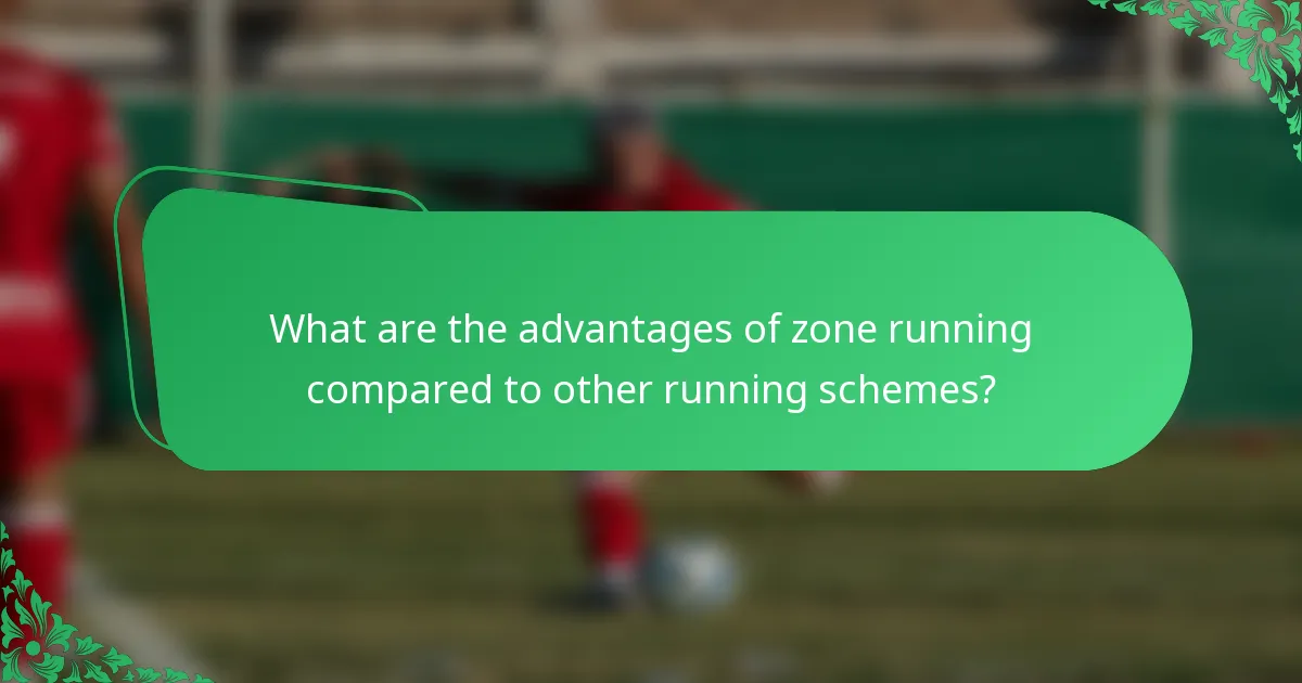 What are the advantages of zone running compared to other running schemes?