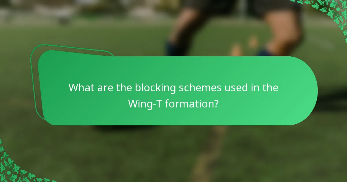 What are the blocking schemes used in the Wing-T formation?