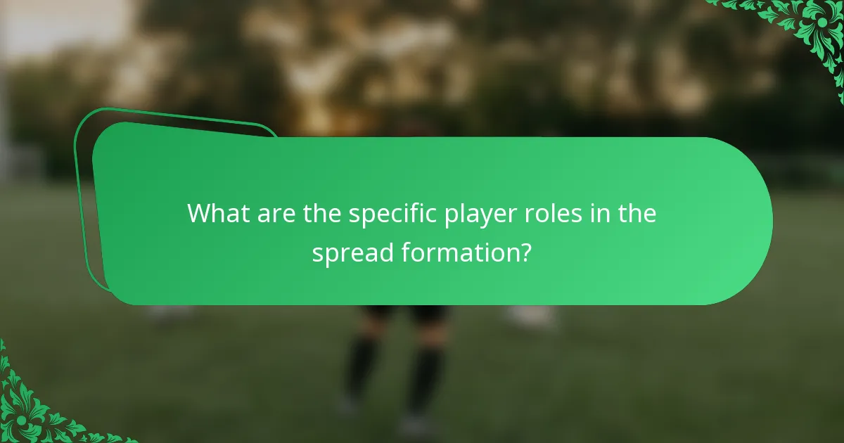 What are the specific player roles in the spread formation?
