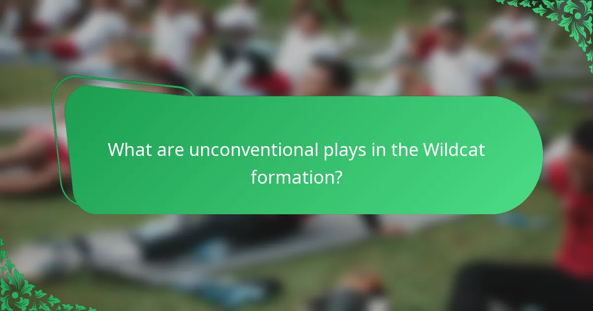 What are unconventional plays in the Wildcat formation?